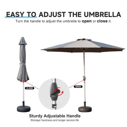 9 Foot Patio Umbrella With Crank And Tilt Option