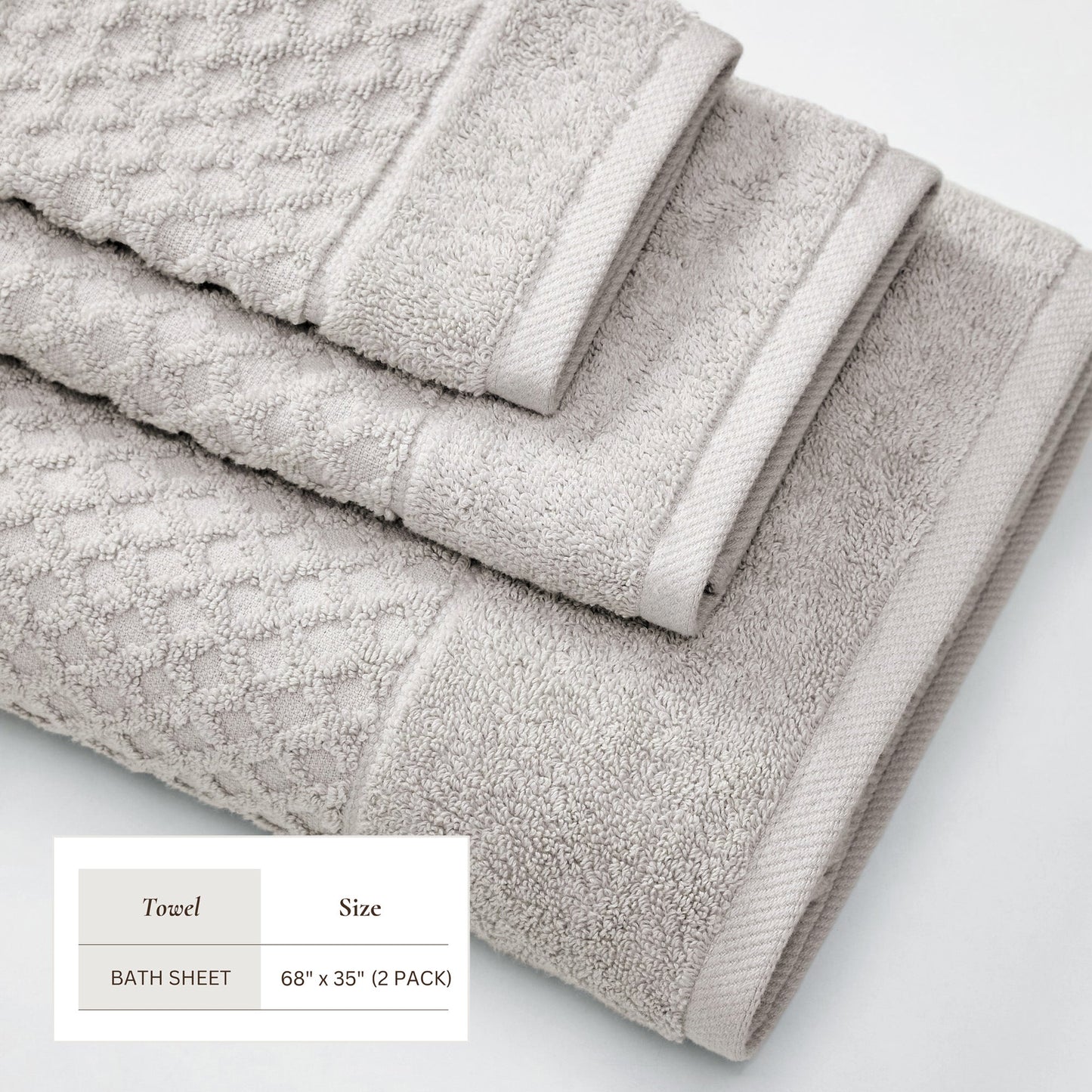 Cotton Diamond Waffle Weave Bath Towel Set