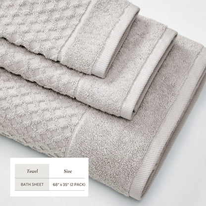 Cotton Diamond Waffle Weave Bath Towel Set