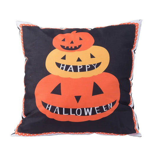 Halloween Pumpkin Pillow - Black / Orange, stacked pumpkin design by Unique Piece Furniture on Tampa Home & Garden Store