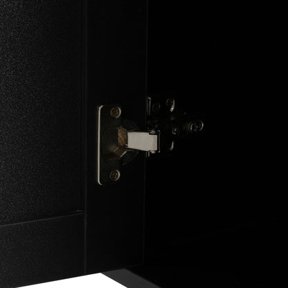 Mobile kitchen cart with storage hinge close-up in black finish by HouseOfZazla on Tampa Home & Garden Store