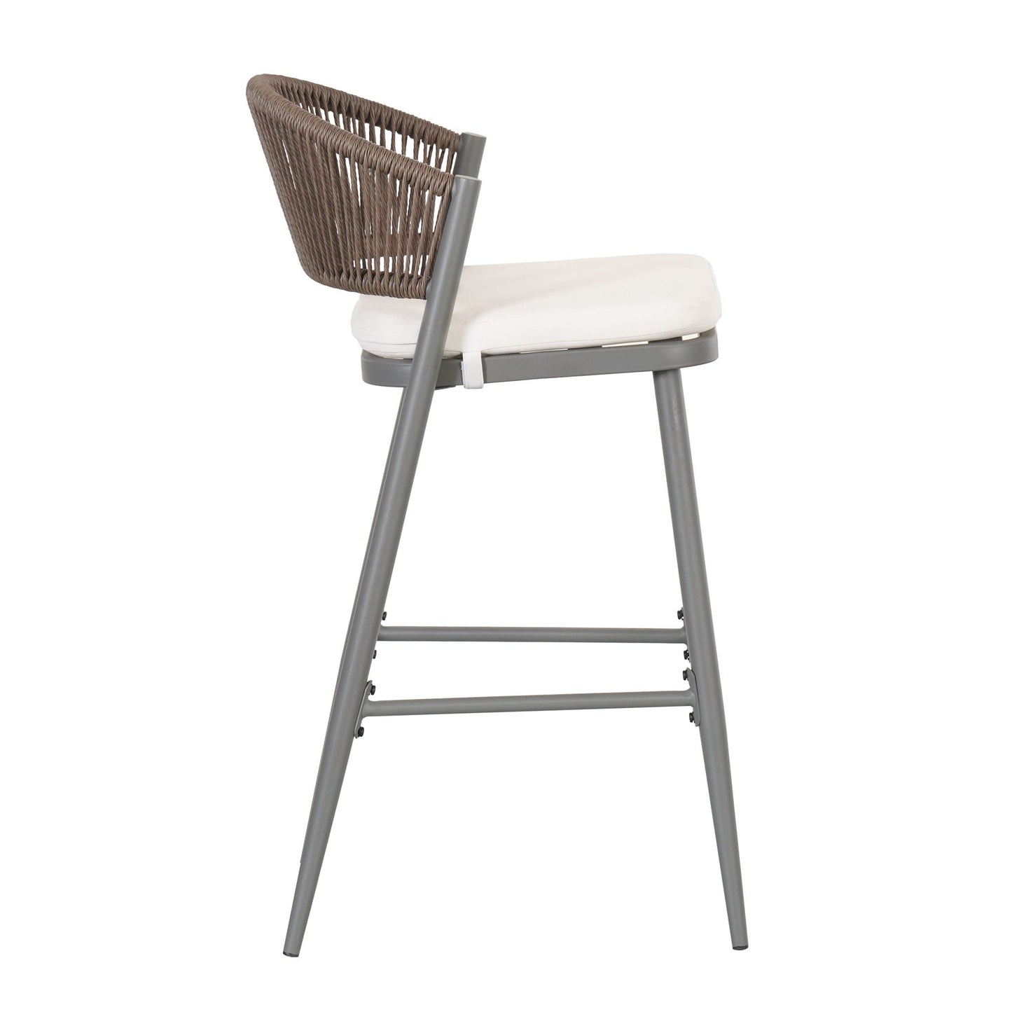 Outdoor Bar Stools With Scallop Cushion And Frame
