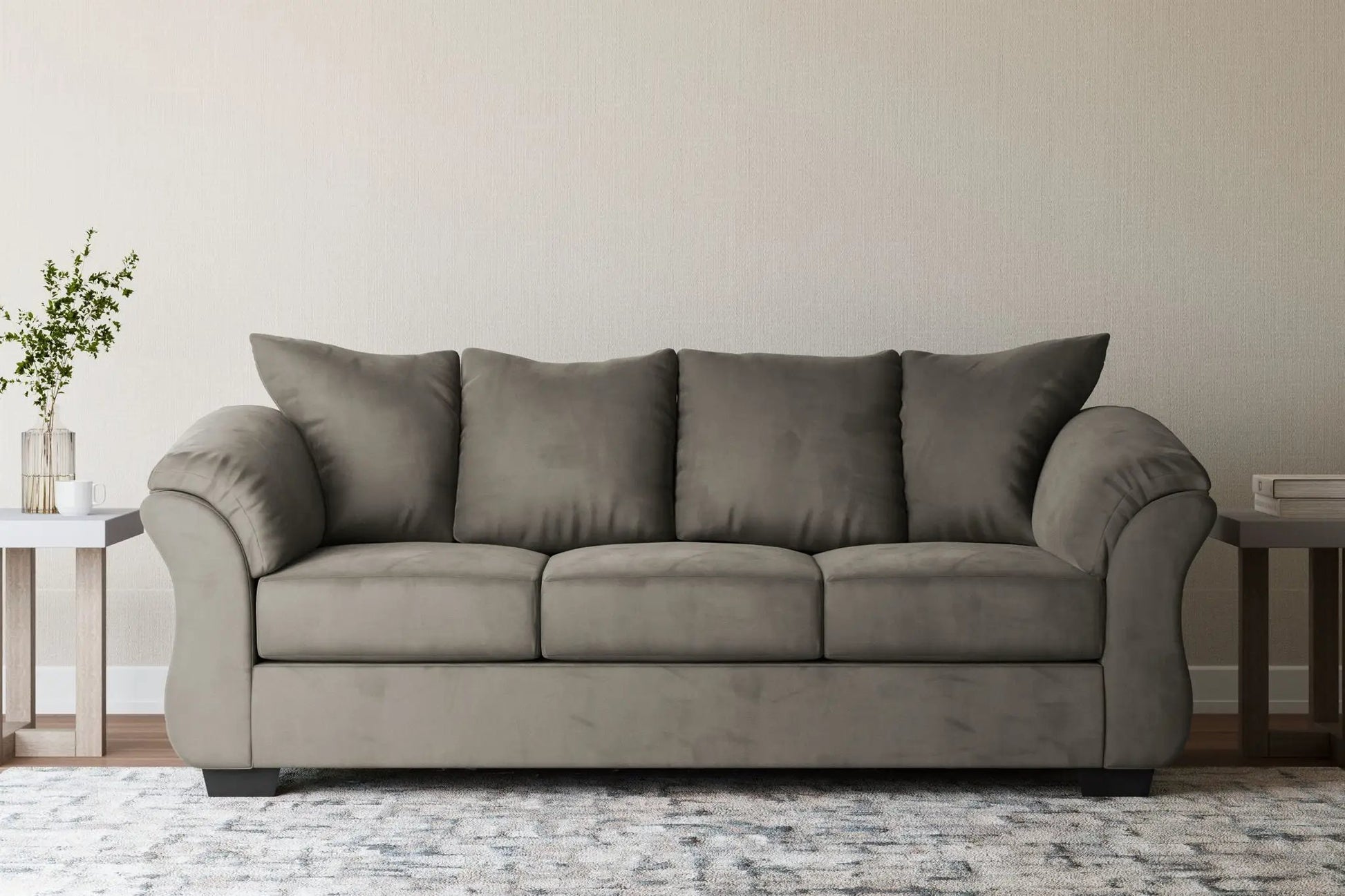 Darcy stationary sofa in gray fabric with plush cushions by Unique Piece Furniture on Tampa Home & Garden Store