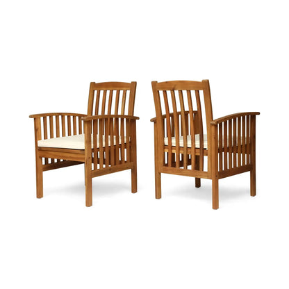 Casa Acacia Dining Chair Set With Cushions, natural acacia wood outdoor chairs on Tampa Home & Garden Store