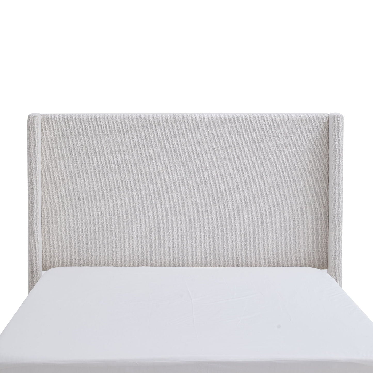 Hale upholstered wingback bed headboard by HouseOfZazla in light gray textured fabric on Tampa Home & Garden Store