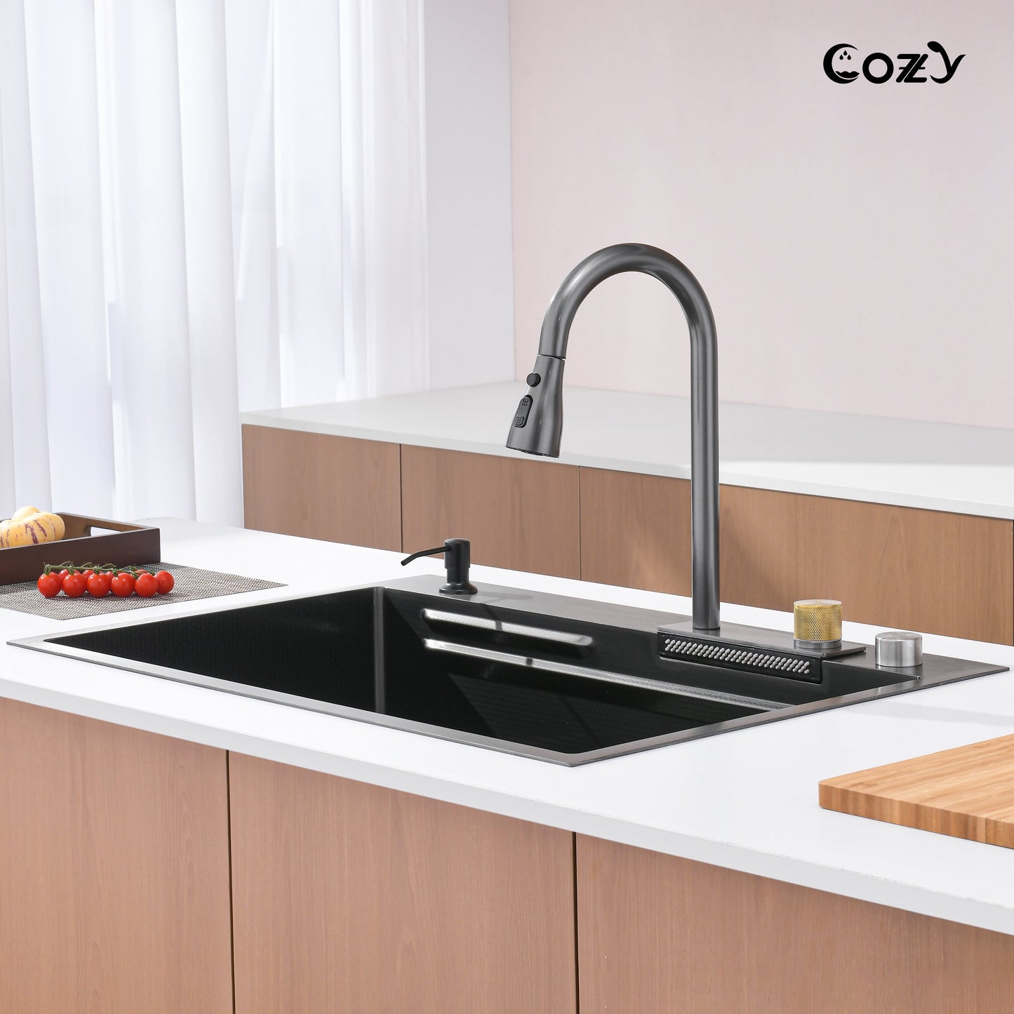 Modern Waterfall Single Bowl Kitchen Sink