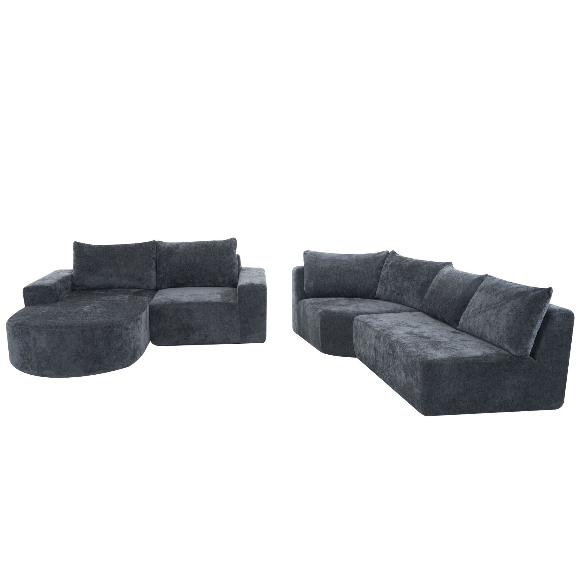 Modular 2-piece sectional sofa set with deep seating, U-shaped upholstery by HouseOfZazla on Tampa Home & Garden Store