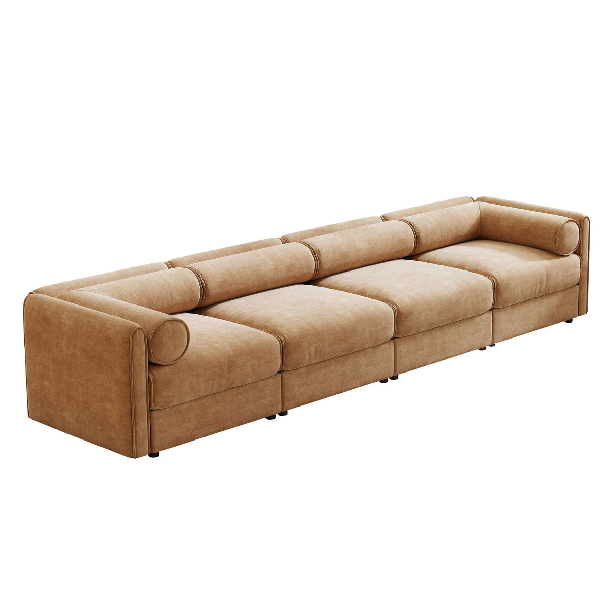 Modern Sofa with Storage and Cylindrical Backrest