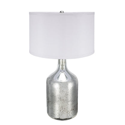 Table lamp with a silver bottle-base and white fabric shade by HouseOfZazla on Tampa Home & Garden Store