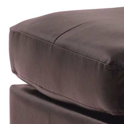 Upholstered ottoman brown faux leather with visible stitching by HouseOfZazla on Tampa Home & Garden Store