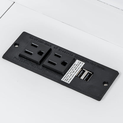 Murphy bed USB charging station power module with dual outlets on a white surface on Tampa Home & Garden Store