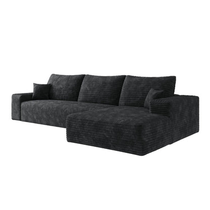 107in cloud sectional sofa with L-shape chaise in dark charcoal gray fabric HouseOfZazla on Tampa Home & Garden Store