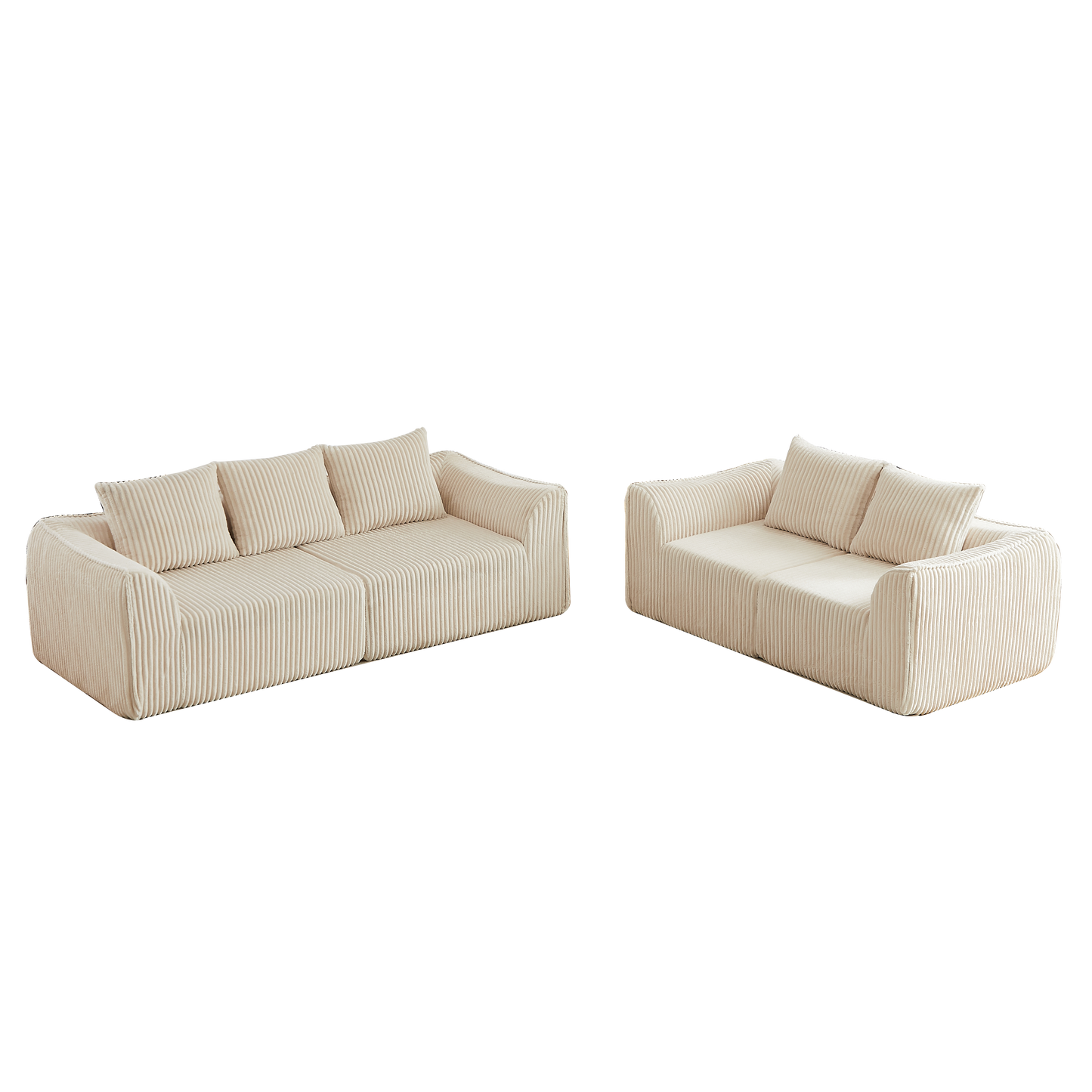 Minimalist Corduroy Seater Sofa and Bench