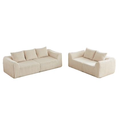 Minimalist Corduroy Seater Sofa and Bench
