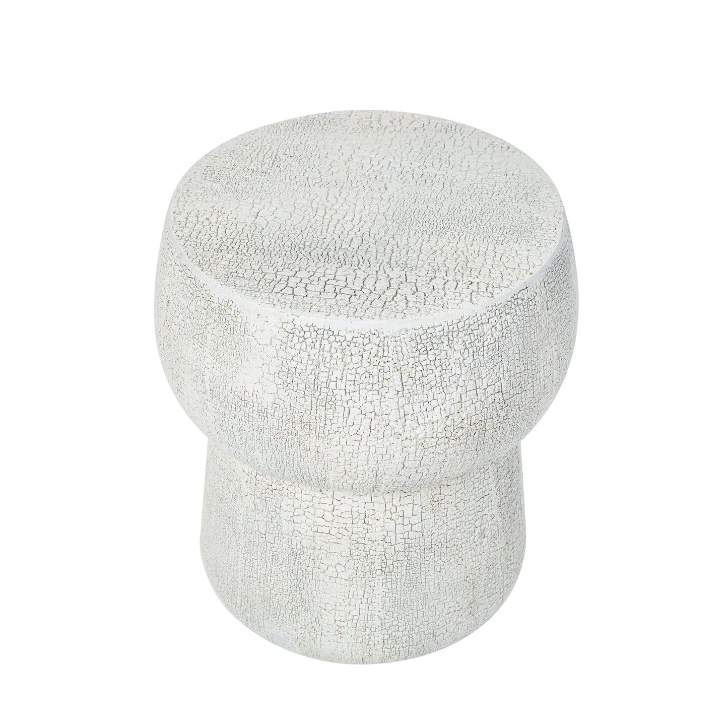 Modern Patio Accent Table with Cracked Finish