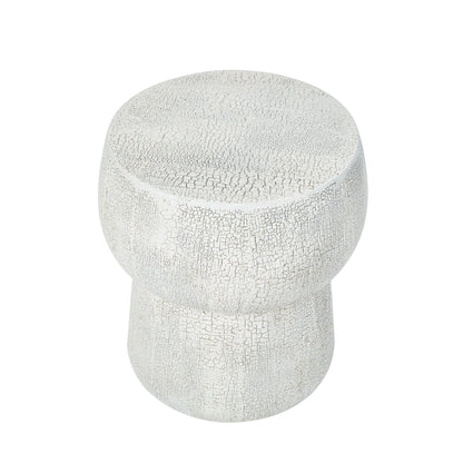 Modern Patio Accent Table with Cracked Finish