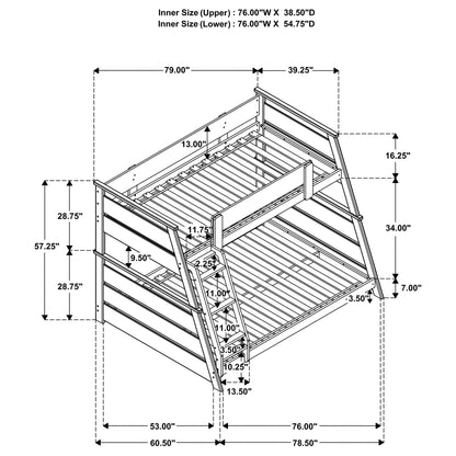Reeder Rubberwood Bunk Bed and Reversible Ladder