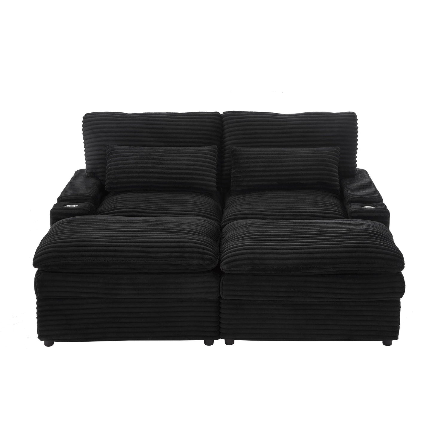 Convertible Loveseat With Usb and Storage Sofa