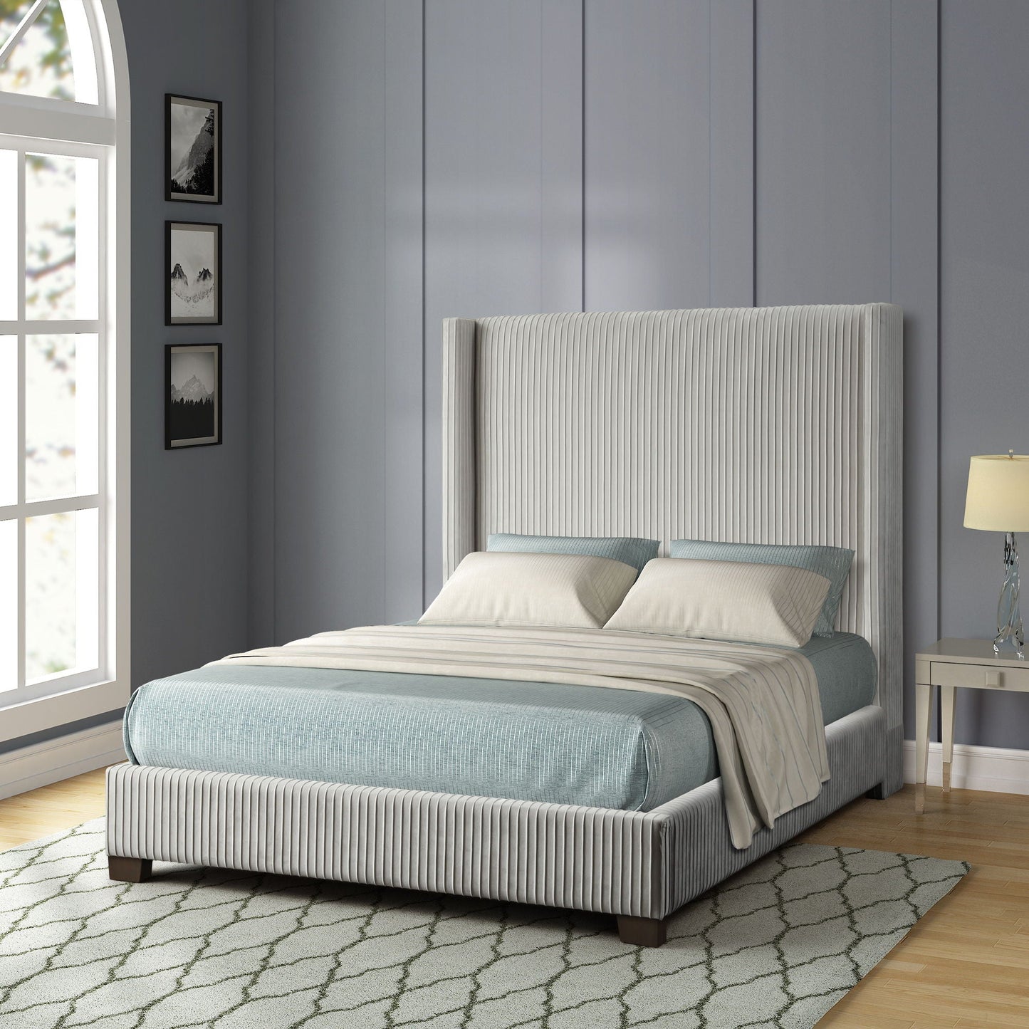 Modern Upholstered Bed And Space Saving Design