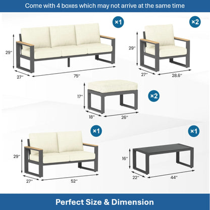 Modern Outdoor Sofa Set with the Coffee Table