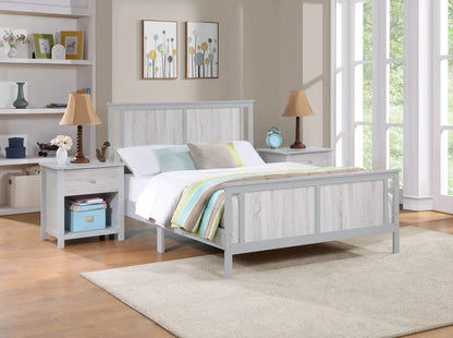 Connelly nightstands pair in graywashed wood with single drawers and shelves on Tampa Home & Garden Store