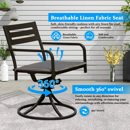 Steel Swivel Dining Chairs And The Plush Cushions