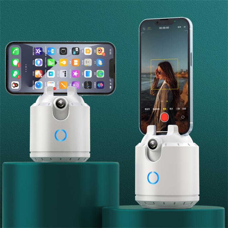 Intelligent Dual Axis Camera white gimbal with blue ring holding two smartphones on Tampa Home & Garden Store