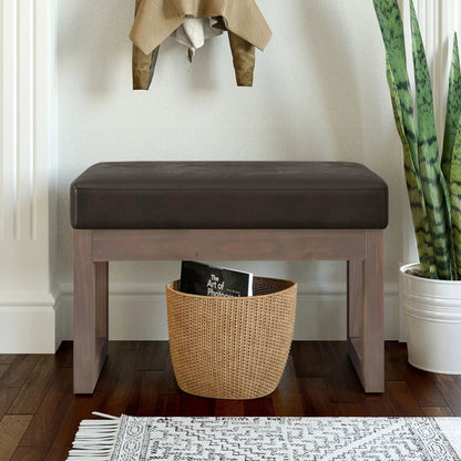Milltown Upholstered Ottoman Bench With Driftwood