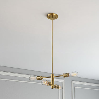 Trellis 4-light modern gold chandelier with clear glass bulbs by HouseOfZazla on Tampa Home & Garden Store