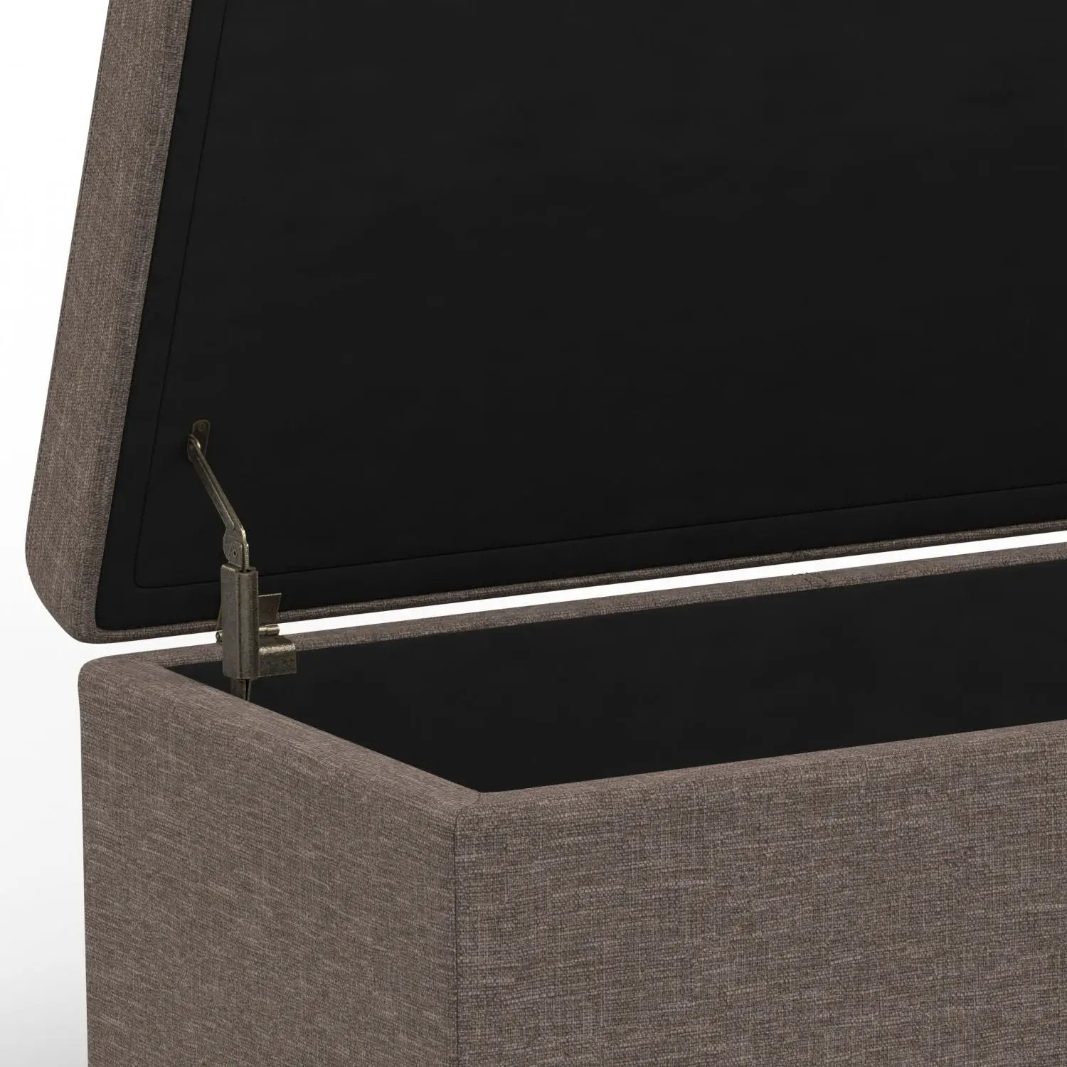 Avalon multifunctional storage ottoman bench in brown textured fabric with lift lid on Tampa Home & Garden Store
