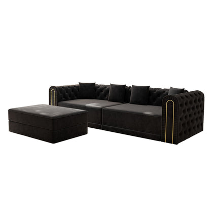 3 In 1 Convertible Sofa and Ottoman Bed