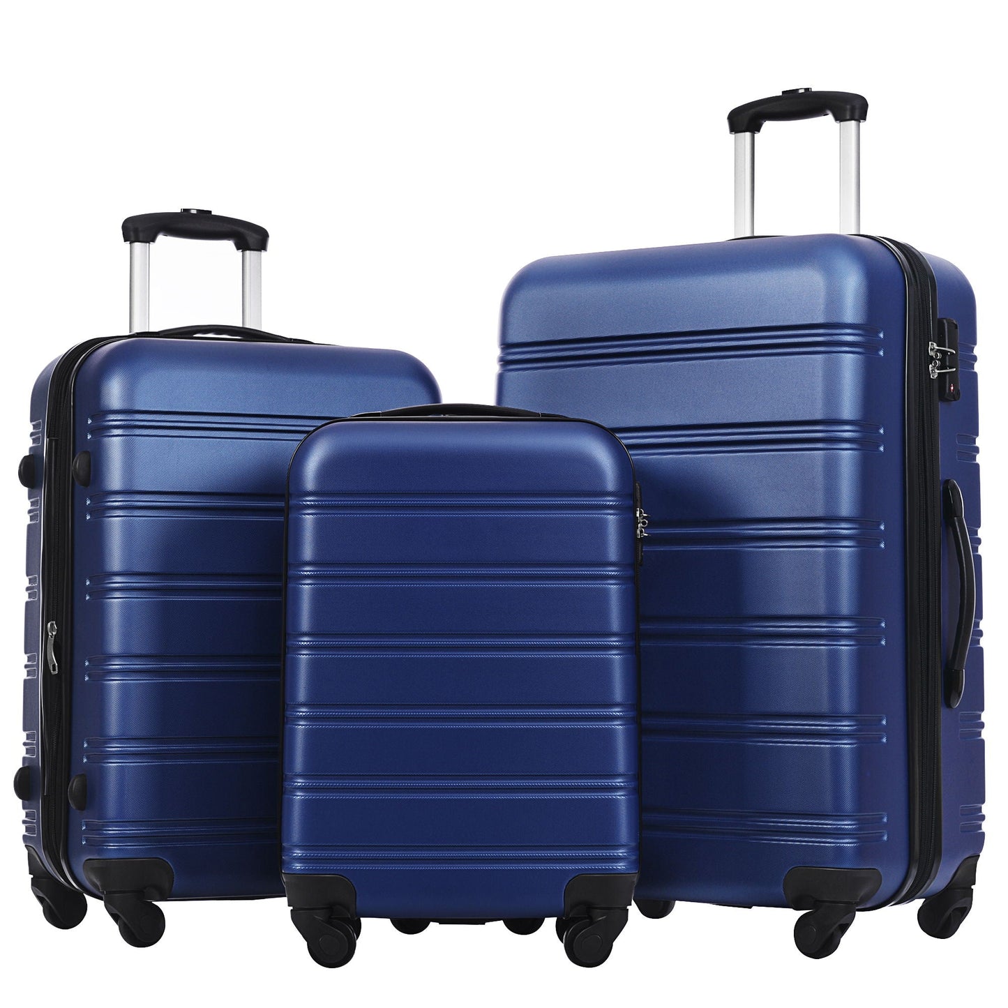 3-piece HouseOfZazla blue hardside spinner luggage set with TSA locks, 20in 24in 28in on Tampa Home & Garden Store