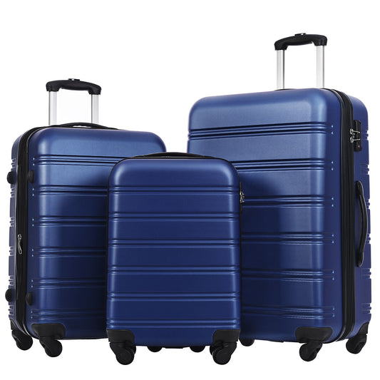 3-piece HouseOfZazla blue hardside spinner luggage set with TSA locks, 20in 24in 28in on Tampa Home & Garden Store