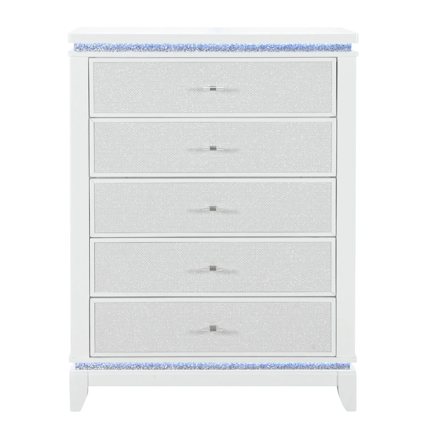 Adalid Five Drawer Chest With Led Lighting White