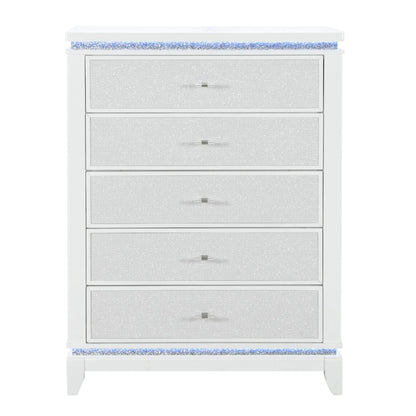 Adalid Five Drawer Chest With Led Lighting White