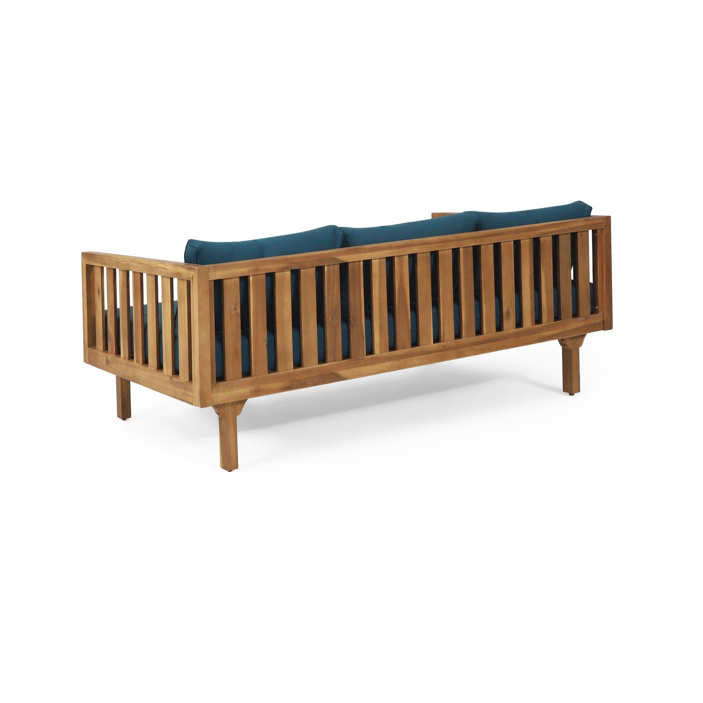 Claremont 3 Seater Daybed teak acacia wood with teal water-resistant cushions HouseOfZazla on Tampa Home & Garden Store