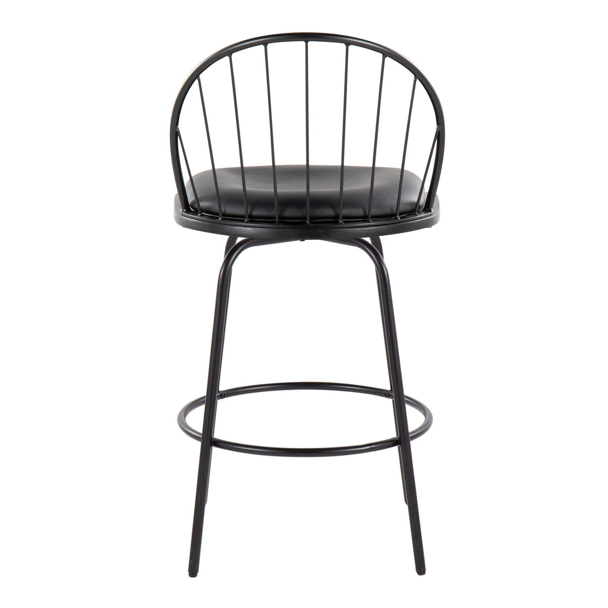 Farmhouse swivel counter stool with black metal frame, cushioned seat by HouseOfZazla on Tampa Home & Garden Store