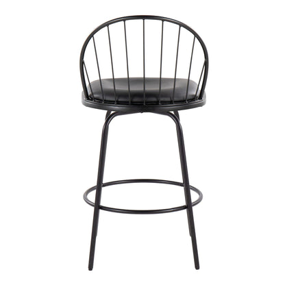 Farmhouse swivel counter stool with black metal frame, cushioned seat by HouseOfZazla on Tampa Home & Garden Store