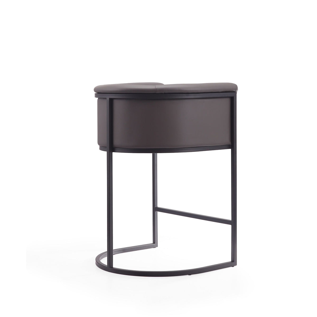Cosmopolitan Stool with upholstered charcoal gray seat and black metal by HouseOfZazla on Tampa Home & Garden Store