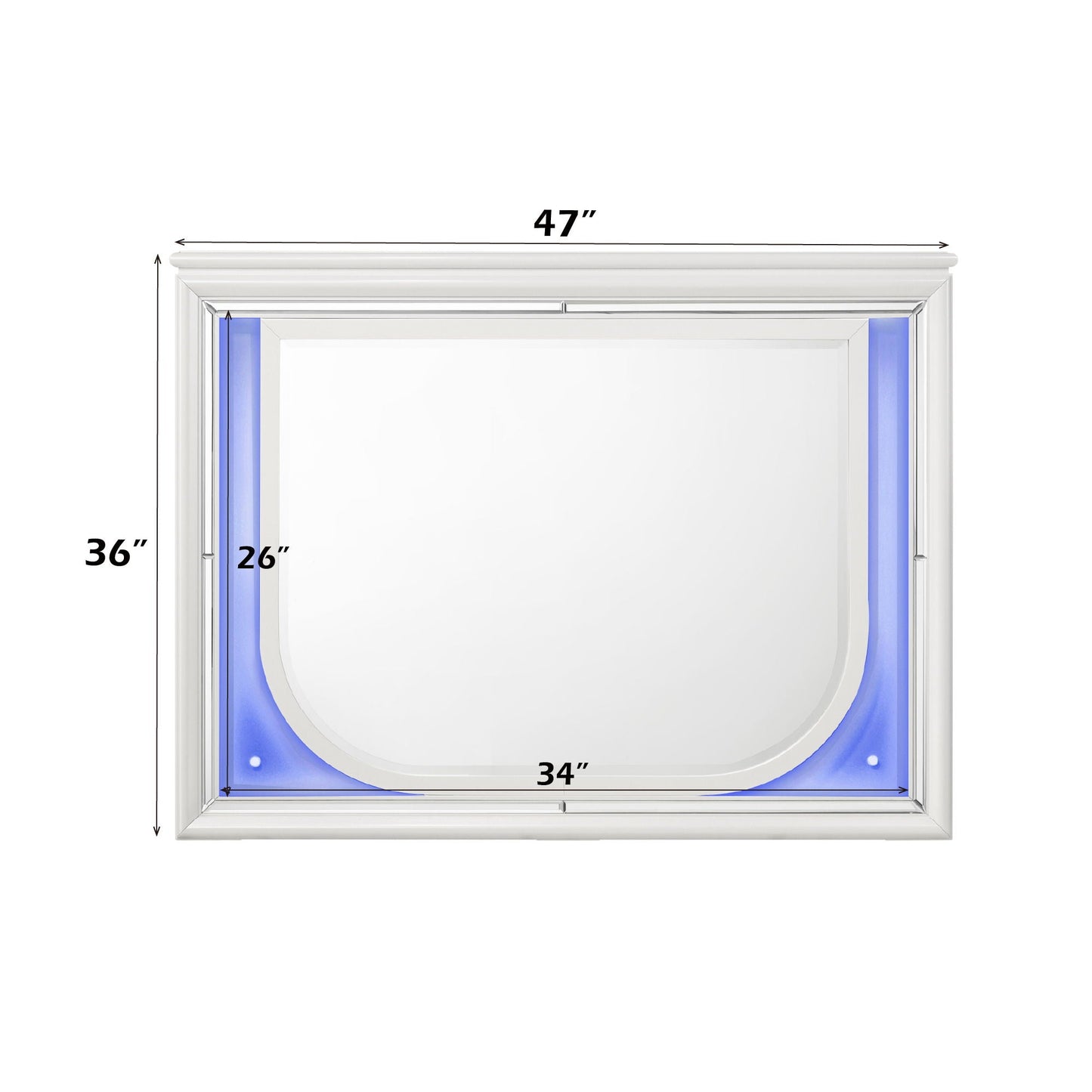 Tarian LED mirror, white finish, by HouseOfZazla on Tampa Home & Garden Store