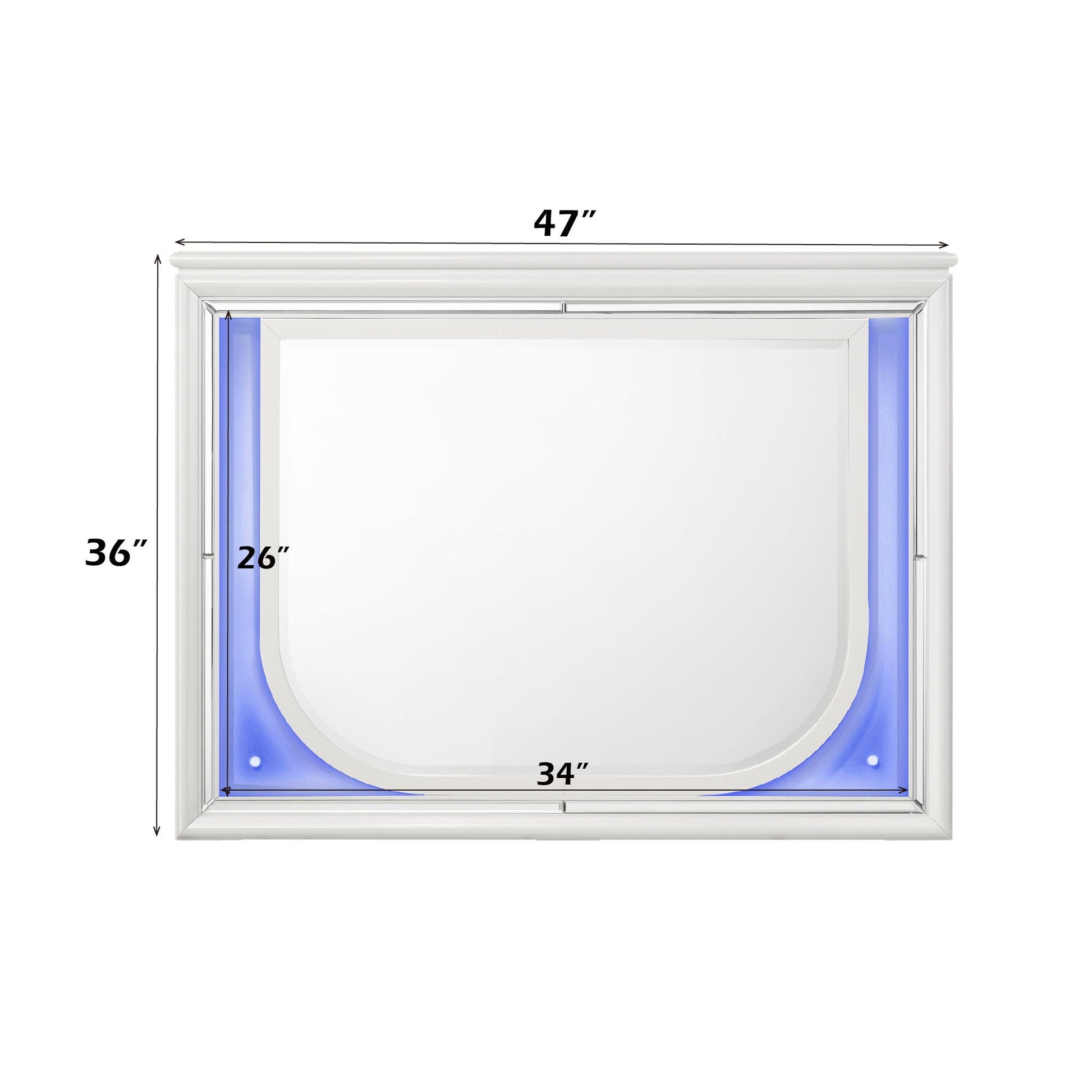 Tarian LED mirror, white finish, by HouseOfZazla on Tampa Home & Garden Store