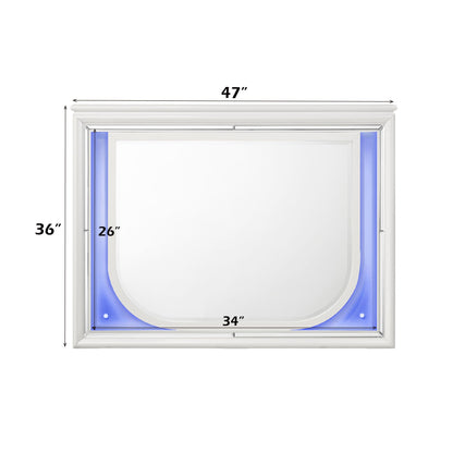 Tarian LED mirror, white finish, by HouseOfZazla on Tampa Home & Garden Store