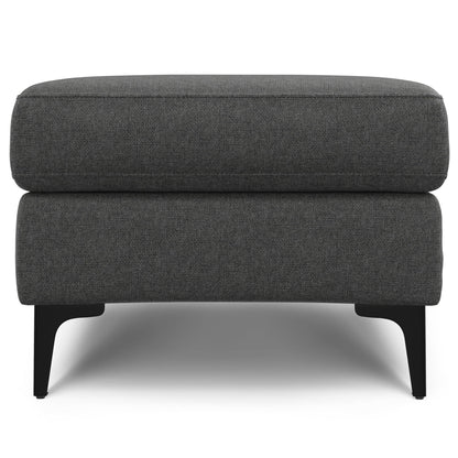 Mid Century Lounge Ottoman gray fabric upholstered bench by HouseOfZazla on Tampa Home & Garden Store