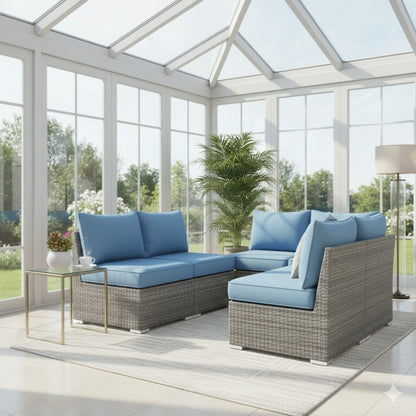 Armless Patio Sofa Set and Waterproof Cushions