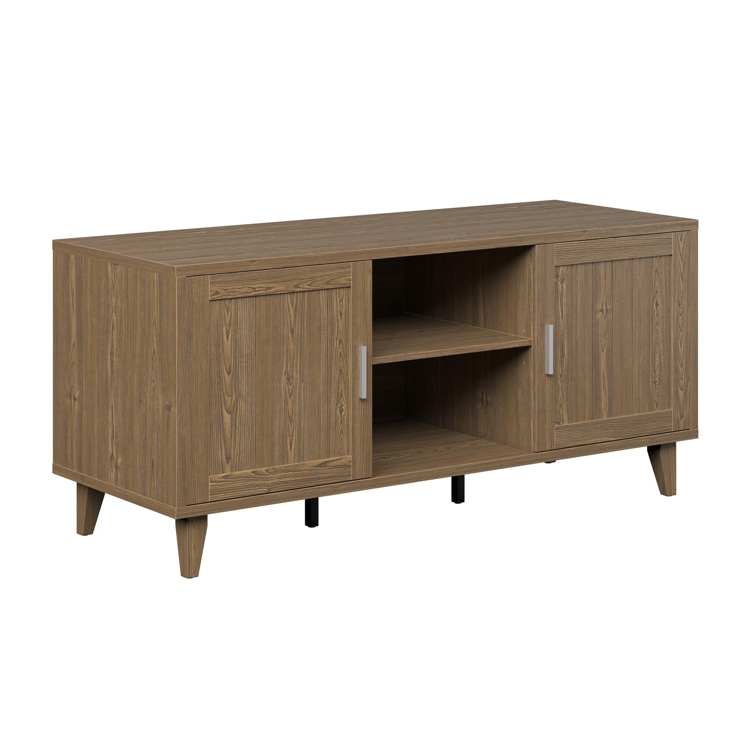 TV stand 60-inch modern walnut with open center shelf and side storage by HouseOfZazla on Tampa Home & Garden Store