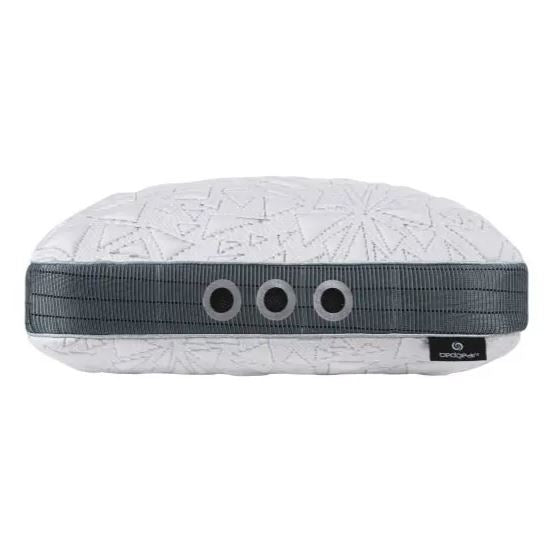 BedGear Storm Rectangle Travel Pillow white cover with dark gray band and three ring holes on Tampa Home & Garden Store