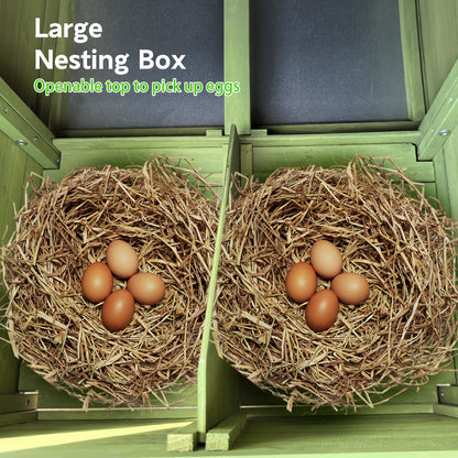 Wooden Chicken Coop with Nesting Boxes and Perch