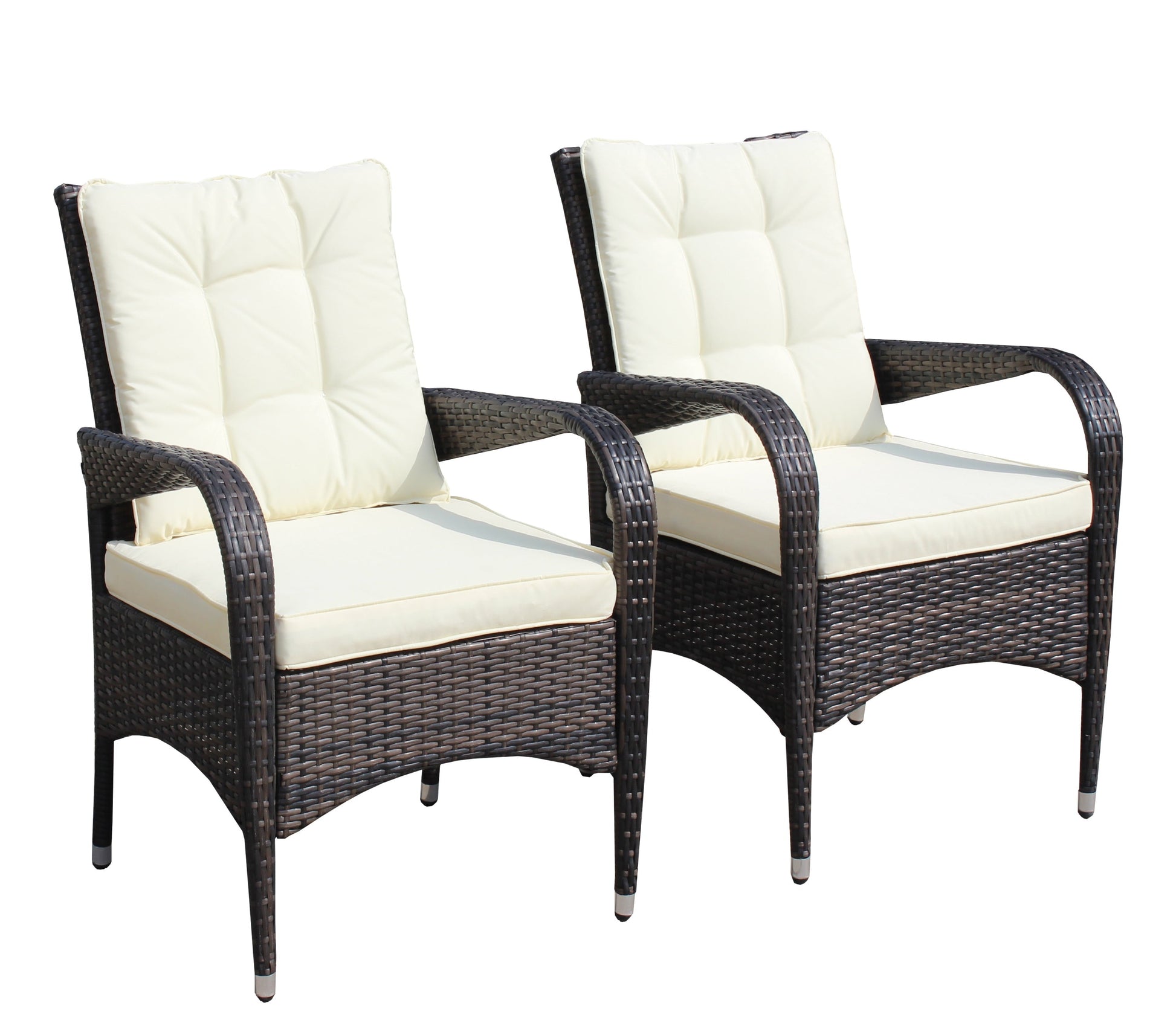2-Piece Liberatore Dining Chairs with Beige Cushions by HouseOfZazla, outdoor wicker chairs on Tampa Home & Garden Store
