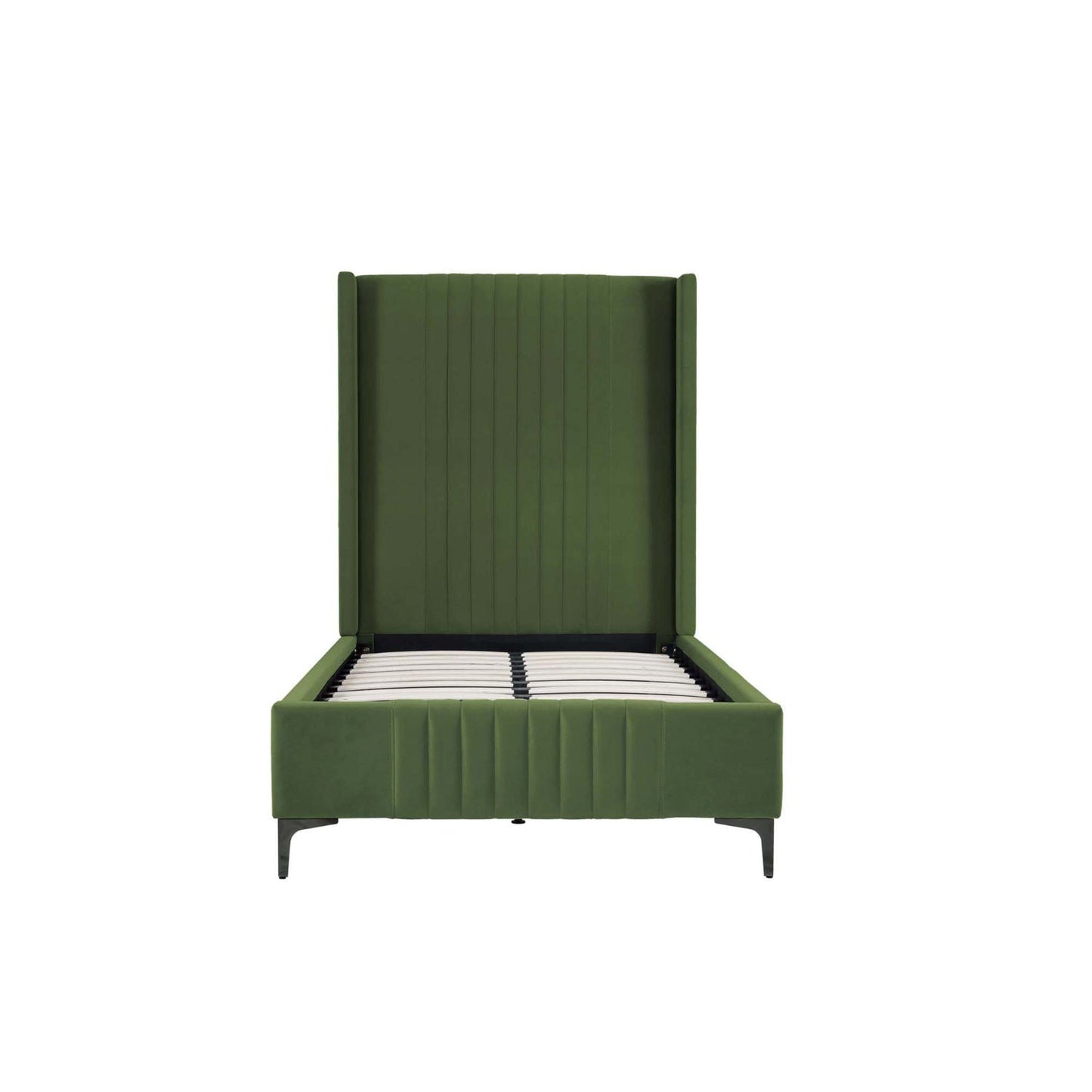 Promenade upholstered bed with olive green headboard and slats on Tampa Home & Garden Store