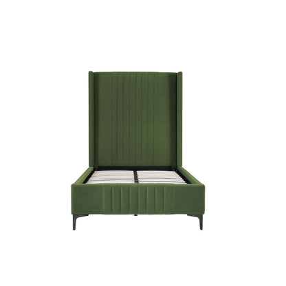 Promenade upholstered bed with olive green headboard and slats on Tampa Home & Garden Store